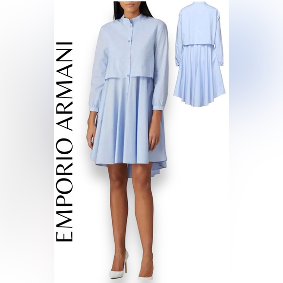 Emporio Armani | Dresses | Emporio Armani Cotton Layered Swing Dress Blue Mock Neck 4 Or Us Size 6 | Poshmark Emporio Armani | Dresses | Emporio Armani Cotton Layered Swing Dress Blue Mock Neck 4 Or Us Size 6 | Poshmark